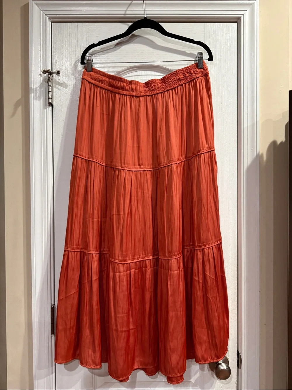 Joie Coral Tiered Maxi Skirt with Elastic Waist